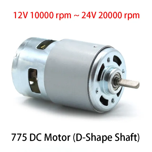 775 DC Motor 12V 10000 rpm 24V 20000 rpm High Speed Electric Motors 5mm Shaft
