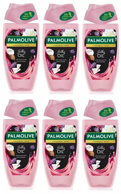 6x Palmolive SILKY OIL Shower Gel with Coconut Oil and Lavender 250ml