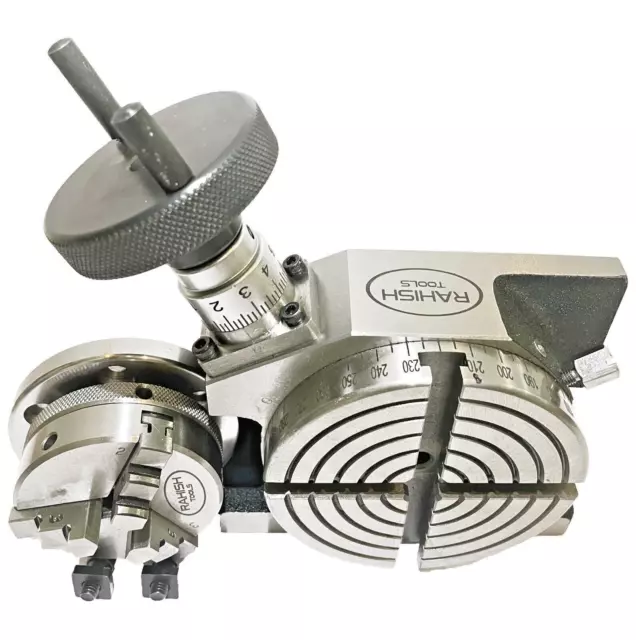 Rotary Table 4" 100 mm Horizontal And Vertical With 65 mm 3 Jaw Chuck  Backplate