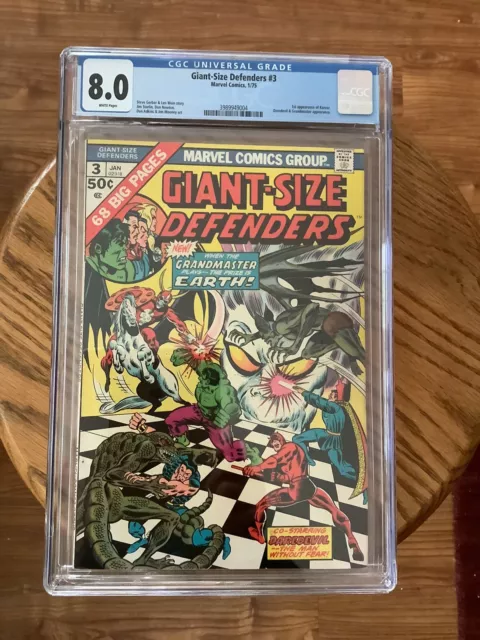 Giant Size Defenders 3 CGC 8.0 VF White 1st appearance Of Korvac 1975