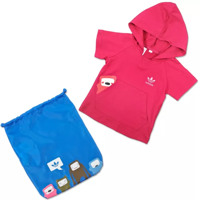 Adidas Originals Kinder Set Tee Shirt Sportbeutel Hoody Geschenk Set Magenta 68