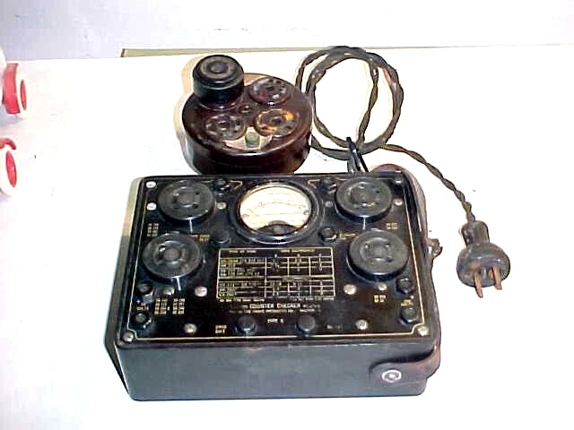 Vintage Burton Counter Tube Tester With Rare Adaptor