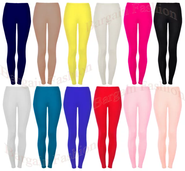 Girls Ankle Length Stretch Fit Viscose Assorted Colours Leggings 2-15 Years    C