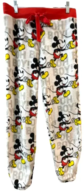 Mickey Mouse Pants Womens Disney Fleece Sleepwear Lounge Pajamas - Size S Cozy