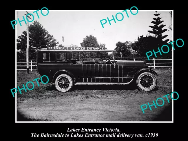 Old Postcard Size Photo Of Lakes Entrance Victoria Bairnsdale Delivery Van 1930