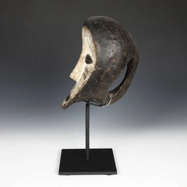 African Hand-Held Family Mask Lega Carved Painted Wood Drc C. Africa 20Th C. 5