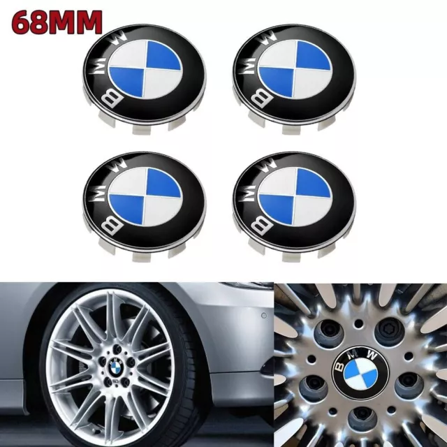 4St 68mm Für BMW Nabenabdeckungen Nabendeckel Emblem 3er 5er 6er 7er X1 X3 X5 Z4