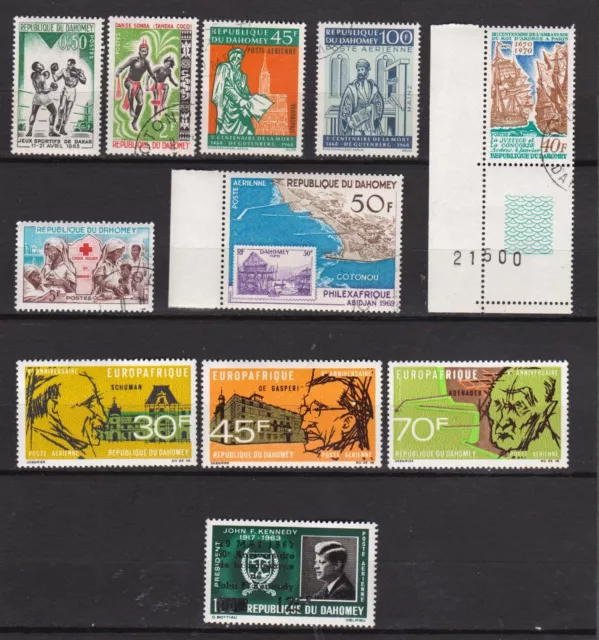 République Dahomey et Bénin - Collection 1967 à 1970 - 11 timbres neufs et oblit