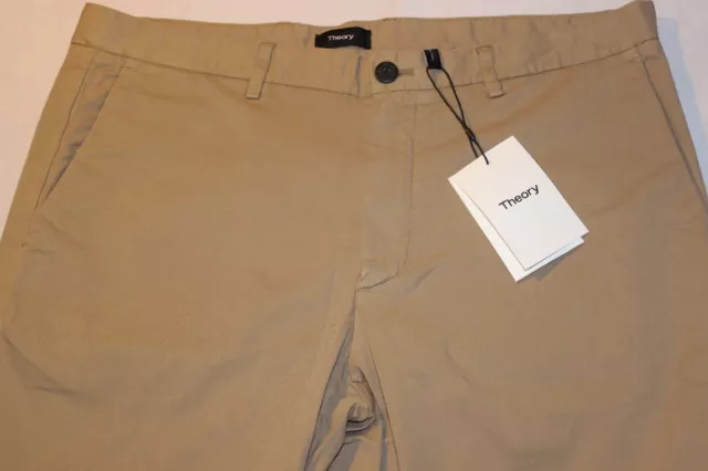 Theory Zaine Men's Bark Patton Khaki Casual Pants Size 36 $195 2