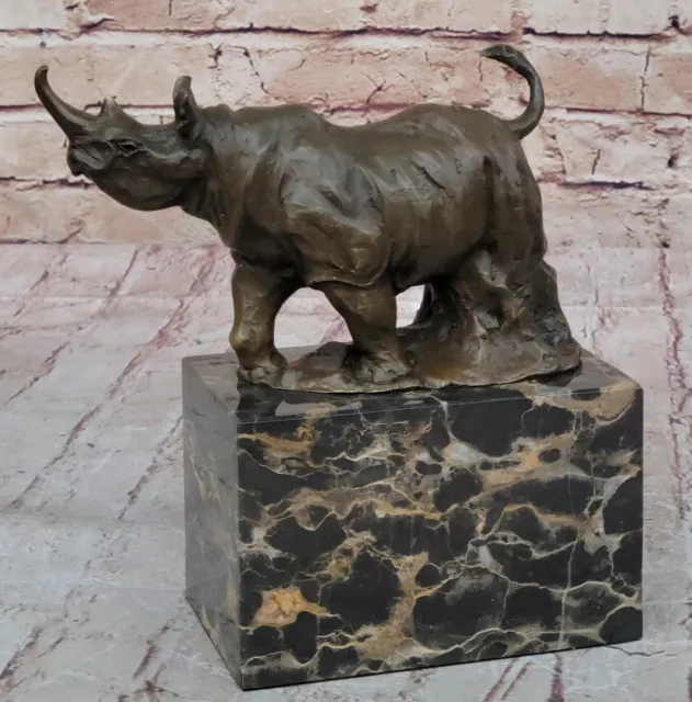 Bronze**DEAL** Sculpture**SALE**Statue Signed Original Milo Rhino Figurine Gifts