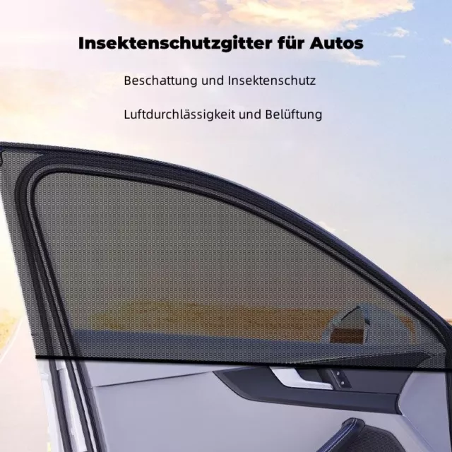 2x Sonnenschutz Universal Auto Pkw Seitenfenster Sonnenblende Schwarz UV Schutz