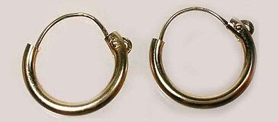 High Quality 14kt Gold 10mm Top Wire Hoops Ancient Egyptian “Flesh of the Gods”