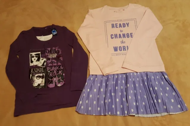 HERE + THERE Lovely Girls Top & HULLABALOO Jumper Dress Bundle Age 11-12Y New