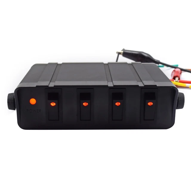 4 GANG SWITCH Box Emergency Strobe Light Controller Panel for Car RV