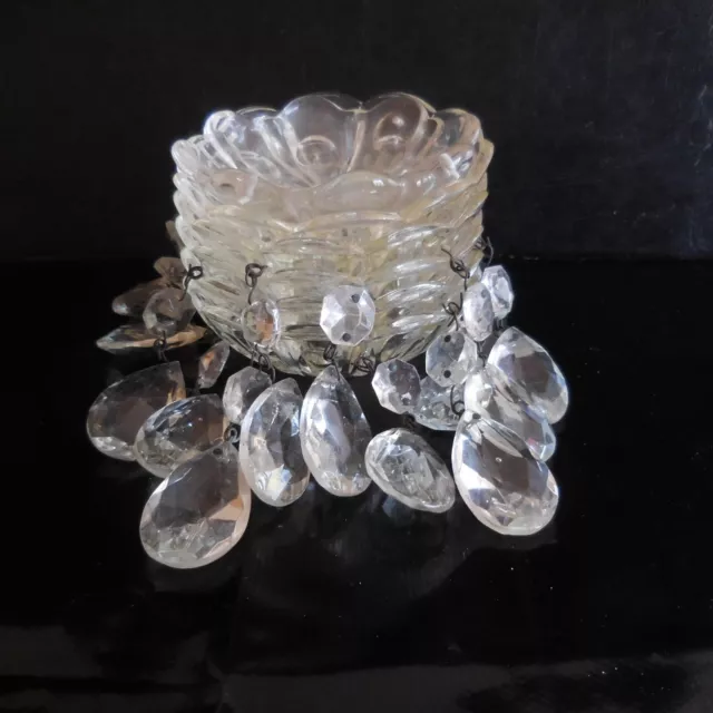 6 Schälchen Mit Gaumen für Kronleuchter Kristall Handgefertigt Art Déco France
