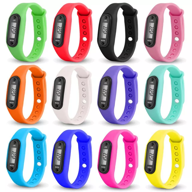 Fitness Tracker LCD Digital Pedometer Walking Step Calorie Counter Wrist Watch✔