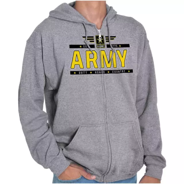 US Army Veteran Proud Mom Dad Military Logo Sweatshirt Zip Up Hoodie Men Women