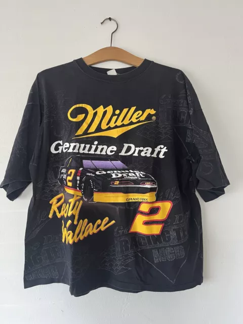 Rusty Wallace shirt all over print vintage