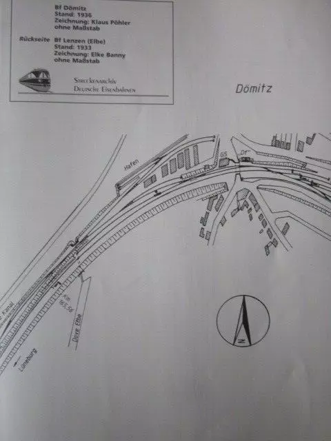 Bahnhof  Gleisplan im Großformat Dömitz 1936 und Lenzen (Elbe 1933)