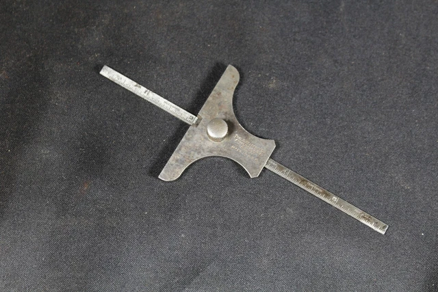 Vintage L.S. Starrett No. 237 10GRAD Tempered Depth Gauge Rule 6"