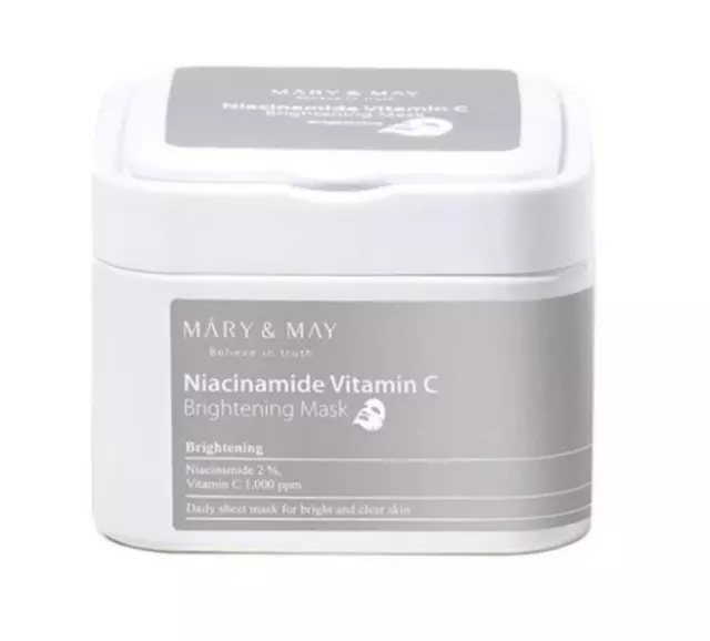 Mary&May Illuminating Niacinamide Vitamin C Masks, 30 pieces