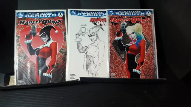 Harley Quinn Rebirth #1 Michael Turner Variant Set Of 3 Puddin Pack Dc 2016 Nm