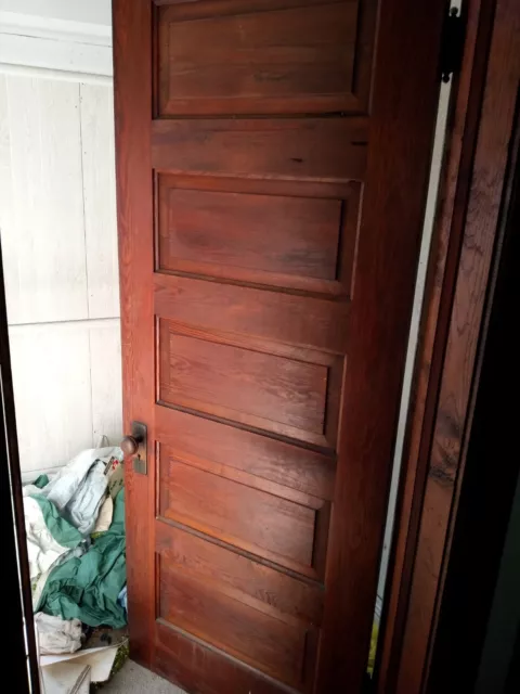 Vintage 5 Raised Panel Interior Wood Door, 29-3/4" X 77-1/4", Oak 1900