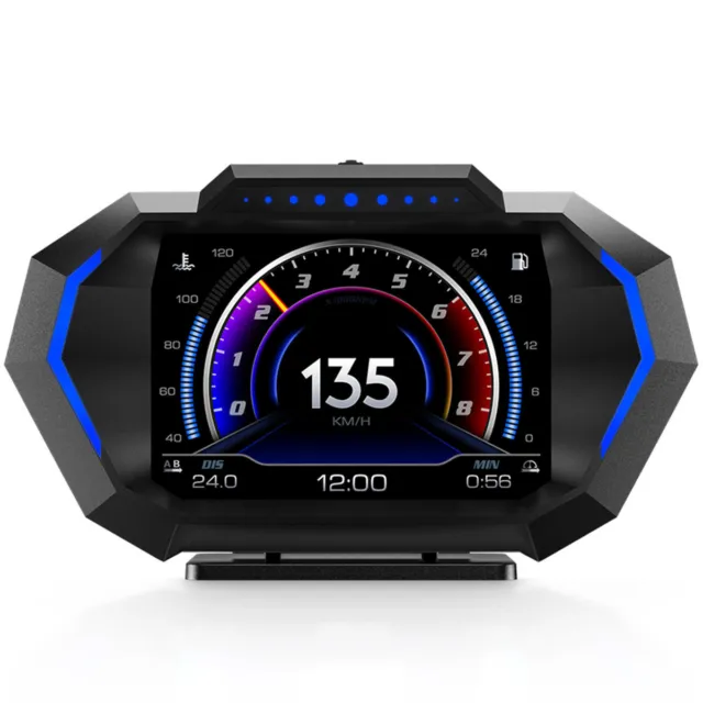 Car Head Up Display Dual System Digtial GPS Speedometer HUD OBD2 Warning Alarm