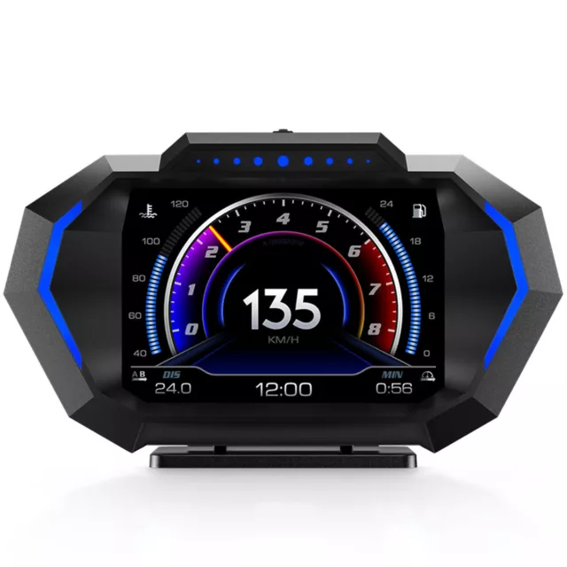 Car Head Up Display Dual System Digtial GPS Speedometer HUD OBD2 Warning Alarm