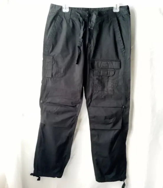Sean John Cargo Pants Mens 32 Black Cotton Lightweight Hiking Utility Pockets