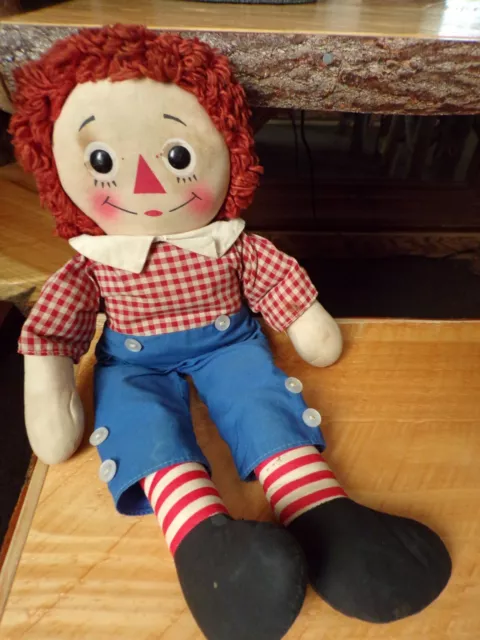 Knickerbocker Raggedy Andy Doll Vintage 16” Johnny Gruelle