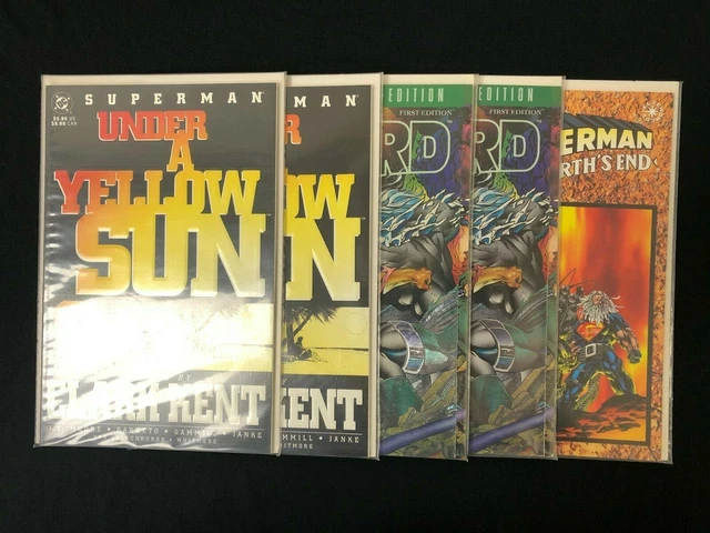 Lot of (5) DC Superman Graphic Novels: (2) Under a Yellow Sun (2) Tribute READ