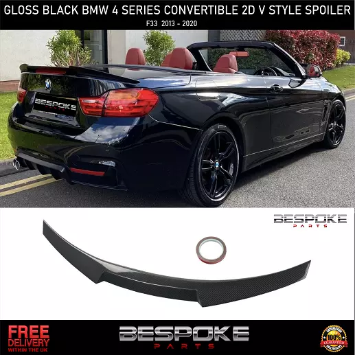 For Bmw 4 Series Convertible F33 F83 Rear Boot Spoiler M4 Gloss Black Lip