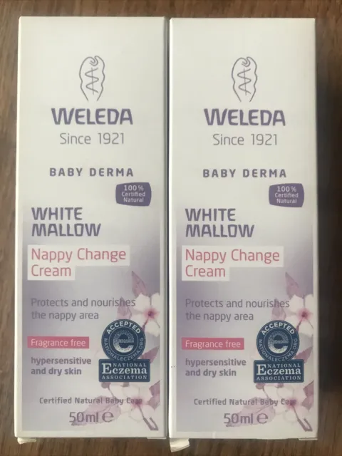 3 X PACKS Weleda White Mallow Baby Derma Nappy Change Cream 50ml Expiry  12.2022