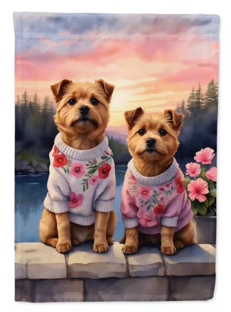 Norfolk Terrier Two Hearts Flag Garden Size DAC4672GF