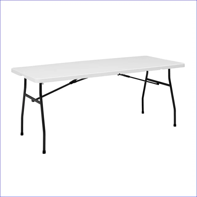 MAINSTAYS 6 FOOT Premium FoldinHalf Table White Granite Portable