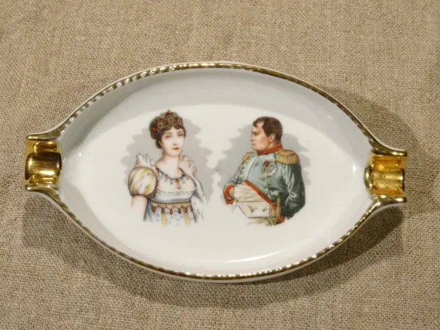 Cendrier en porcelaine Limoges Napoléon Bonaparte Joséphine de Beauharnais