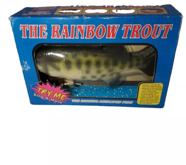 The Rainbow Trout Singing Animated Fish In Box NOS Sings Take Me To The River +