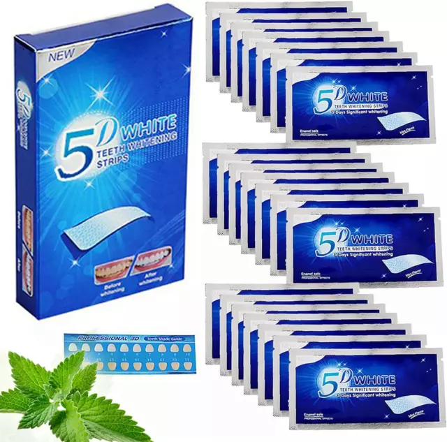 28 Bande 56 Pièces Blanchiment Dentaire 5D White, Bandes Blanchissantes Dents Pr