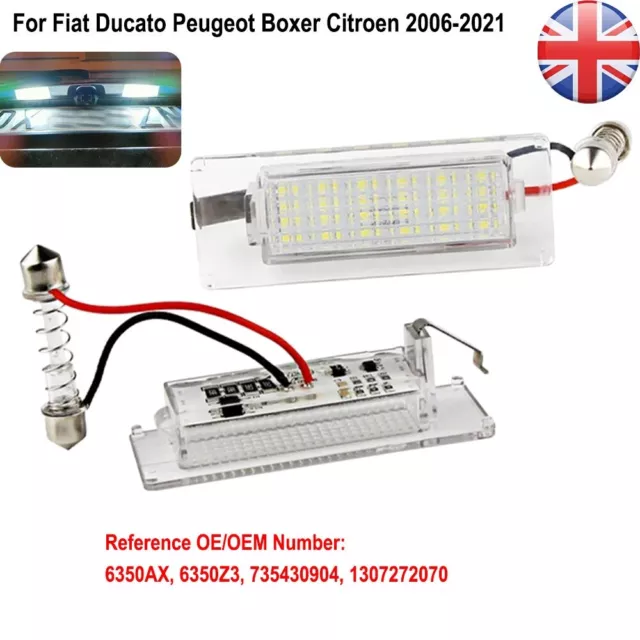 White LED License Number Plate Light For Peugeot Boxer Fiat Ducato Tools New UK