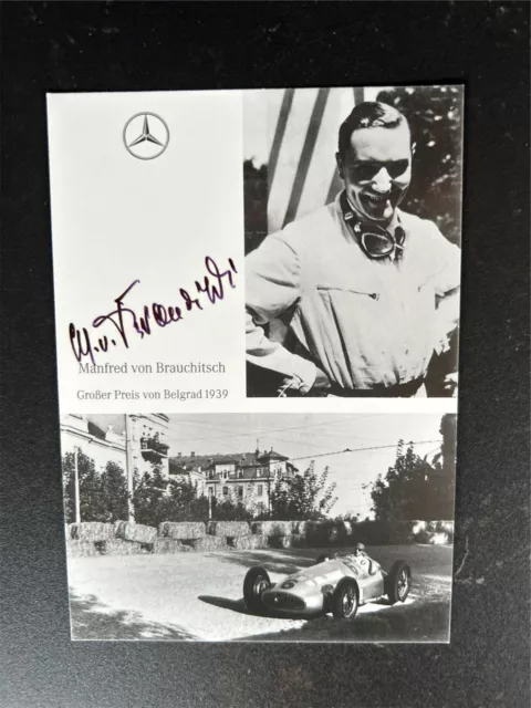 Rare Vintage Mercedes-Benz drivers card Manfred von Brauchitsch Belgrad 1939