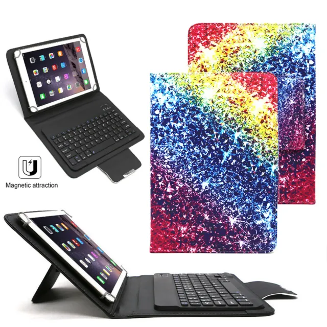 For Amazon Kindle Fire 7 HD 8 10 Tablet 2021 Keyboard Printed Leather Case Cover