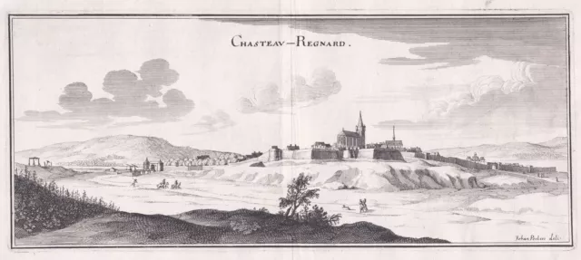 Chateau-Renard Loiret Centre-Val De France Gravure sur Cuivre Merian 1650