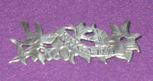VICTORIAN 1857 SOLID Sterling Silver Regard Sweetheart Brooch Pin ...
