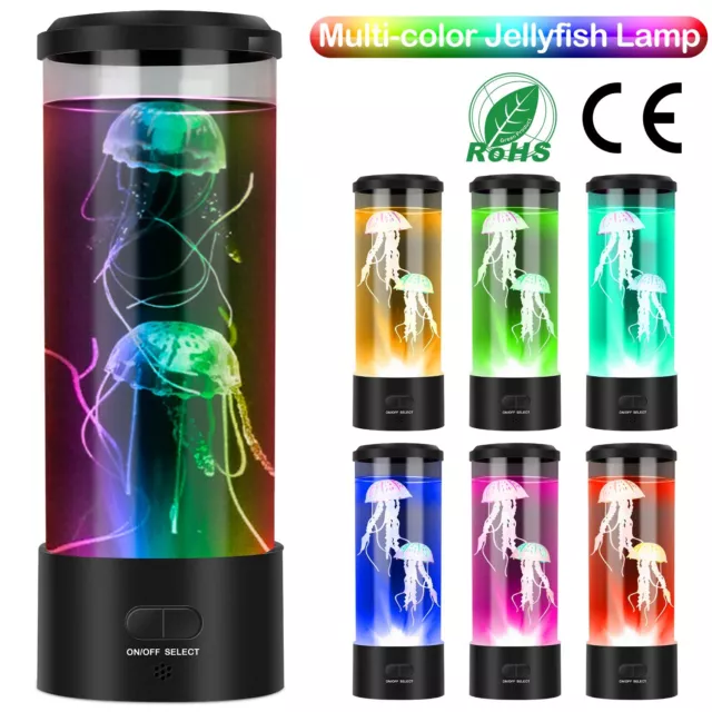 Jellyfish Lava Lamp USB 7Color Changing LED Aquarium Bedside Lamp Cool Xmas Gift