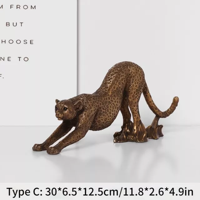 Cheetah Statue Resin Panther Figurine European Leopard Sculpture Ornament Home