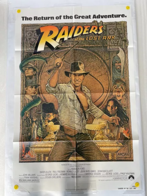 Original Indiana Jones Raiders of the Lost Ark Movie Poster R820112 27x41