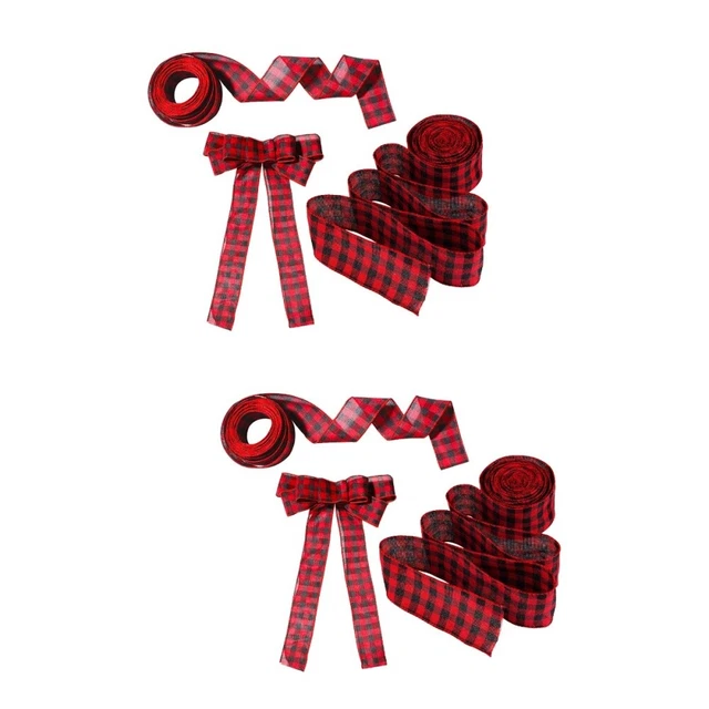 6 pcs Weihnachten Sackleinen Band Urlaub Plaid Band Bänder für Haar Bögen