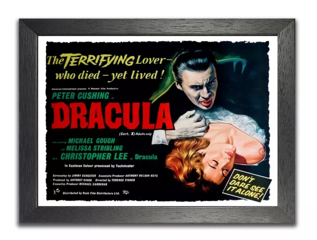 Dracula Film Peter Cushing Horror Film Advert Poster Cinema Stars Picture Photo