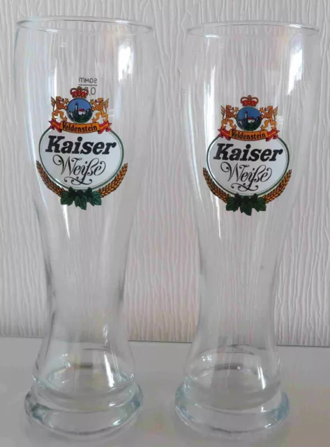 2 x Weissbierglas Weizenbierglas 0,5L 2 Stück Veldensteiner Kaiser Weisse